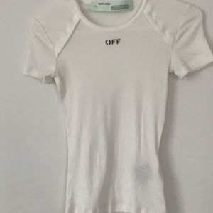 Off-white ribbed t-shirt cream color XS/S 36
